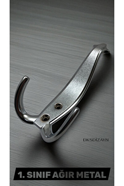 DKSDİZAYN STİL Portmanto Askı Vestiyer Duvar Dolap Elbise Askısı Krom Metal K...
