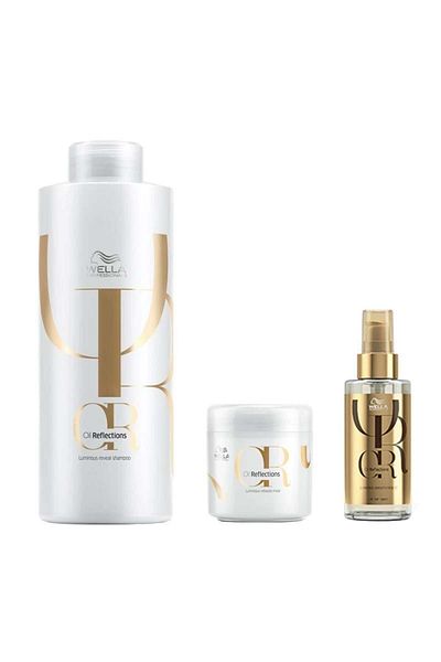 Wella Professionals Set de strălucire Oil Reflections, Șampon 1000 ml + Mască 150 ml + Ulei 100 ml