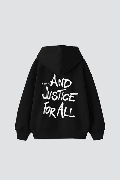 Sekizbiraltı Metallica And Justice For All Printed Oversize Unisex Μαύρο φούτερ