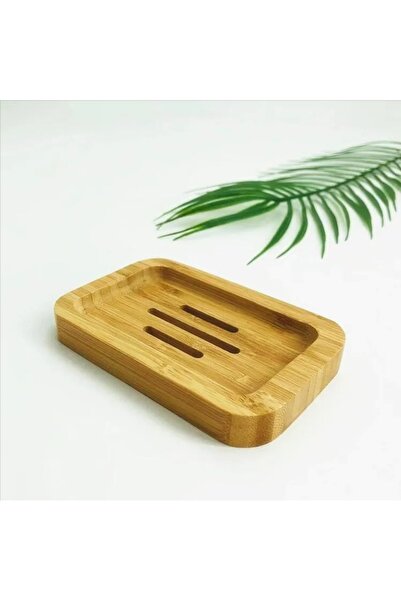 Bundeba Sabunluk Kare Model Doğal Bambu Ağacından Dekoratif Banyo Sabunluğu