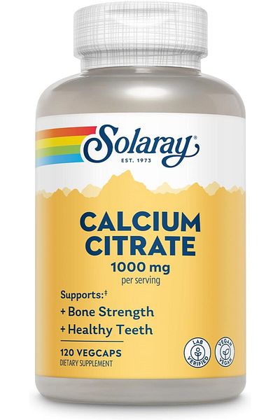 Solaray Calcium(Calcium) Citrate 1000Mg Strength Bone and Healthy Teeth 120 Vegcaps