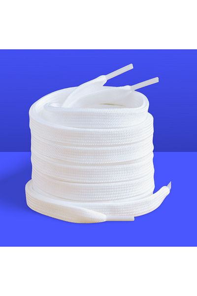 BABAWİCK Anti-Dust Lacing Flat Sports Shoelace 1cm X 120cm 1 Pair White