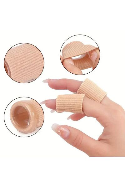jetfast 2Pcs 15cm Hand Foot Finger Protector Teo Fabric Covered Gel Silicone Tube Nail Ingrown Bone Protector