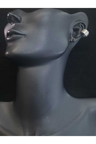 sarıyer silver Ring Model Silvery Design Compression Cartilage Earrings Earcuff Cartilage Steel Earrings