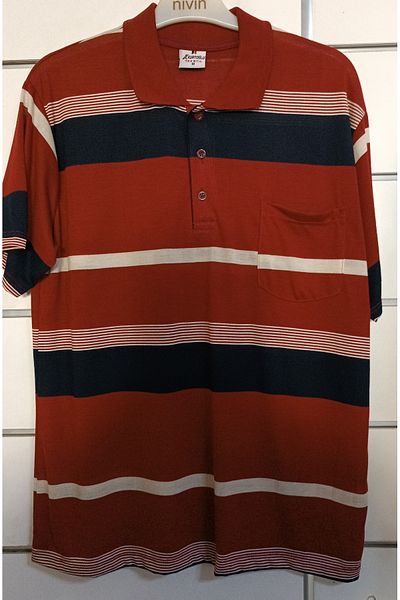 acetinkaya Stripe Collar Dad Tshirt