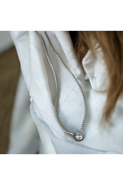 İNN JEWELLERY Steel Necklace with Tarnish Resistant Antiallergic Solitaire Figure (2 Years Importer Warranty)