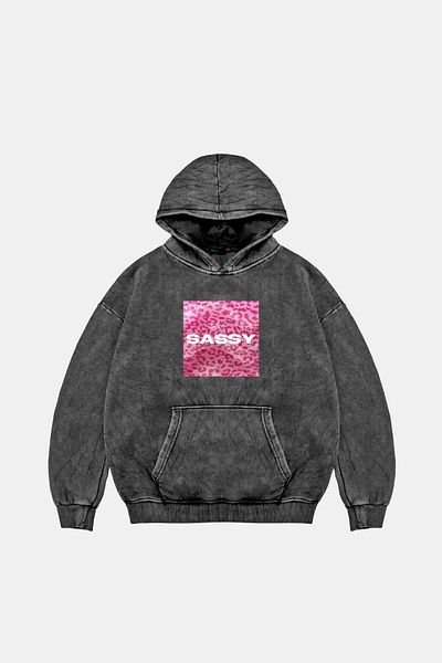 Sekizbiraltı Hanorac negru lavabil unisex Sassy Oversize