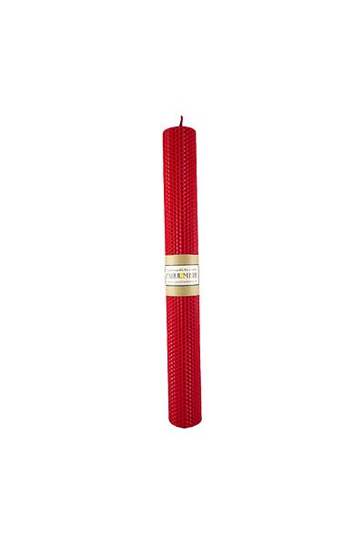 CARUL CU MIERE Wedding candle, baptism, HANDMADE from natural wax, honeycomb pattern 41 cm x 4.7 cm (without arrangement)