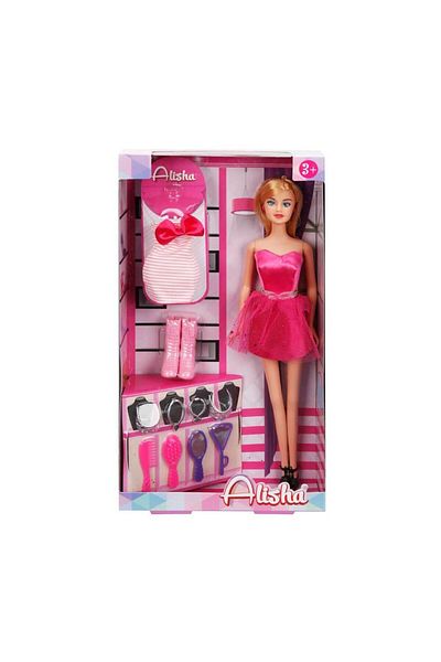 Sunman Alisha Night Dress Doll Play Set 14233 Dark Pink