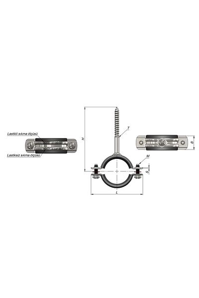 PRATİKOBA Pipe Clamp with Triphone 1 Piece