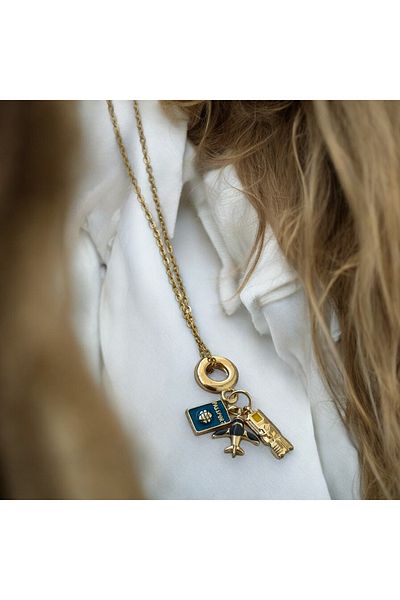 İNN JEWELLERY Steel Necklace Tarnish-Free Antiallergic Airplane Figured (2 Years Importer Guaranteed)