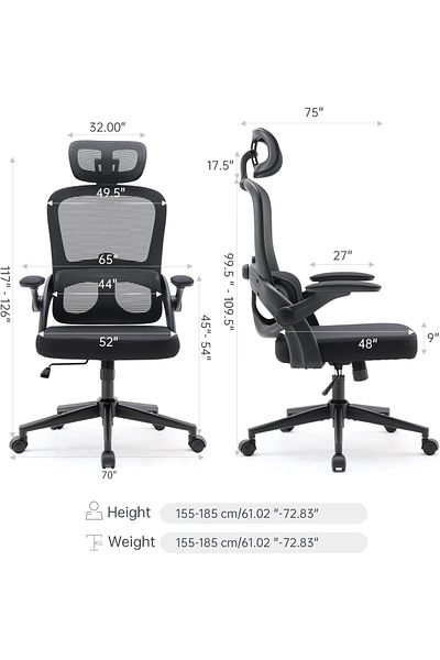 Woodies M102C Ergonomic Gaming Office Chair, Dual Back Design (Black)