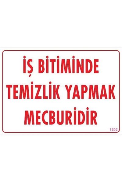 PRATİKOBA Cleaning Order Warning Sign 25x35 CODE:1202