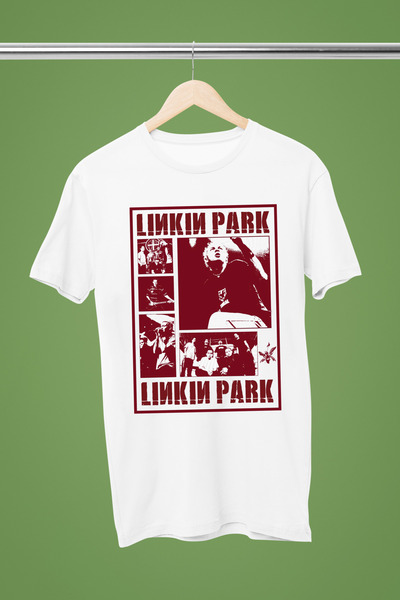 MAGORS LINKIN PARK BASKILI PAMUKLU KISA KOLLU REGULAR KALIP ROCK TSHIRT