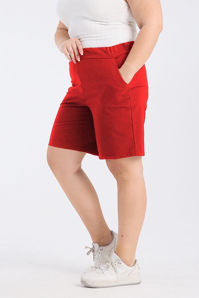 Gül Moda Women's Pomegranate Flower Fabric Shorts with Elastic Waist G122-5