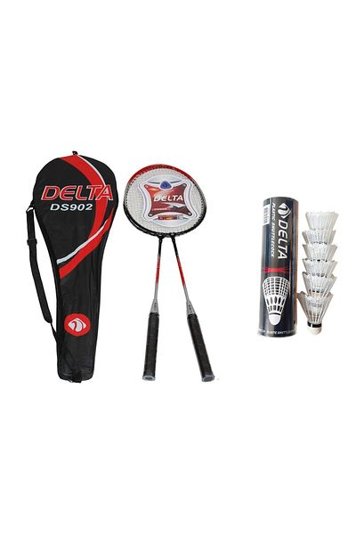 Delta 2 Pcs Badminton Racket with 6 Pcs Badminton Balls and Deluxe Badminton Bag Set for Couples