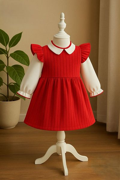 Bulut Baby Baby Girl-Child Ruffled Elegant Dress 100% Cotton