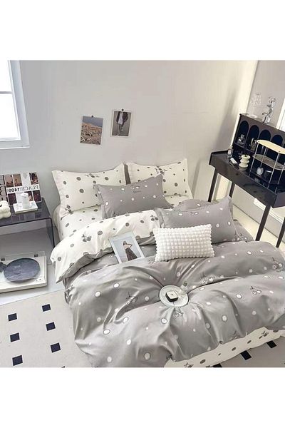 CHIRASO FINE Cotton Bedding Set, ELASTIC Sheet 180x200+25cm, Duvet Cover 200x230cm 4 Pillowcases