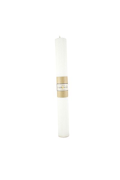 CARUL CU MIERE Wedding candle, baptism, HANDMADE from natural wax, honeycomb pattern 41 cm x 4.7 cm (without arrangement)