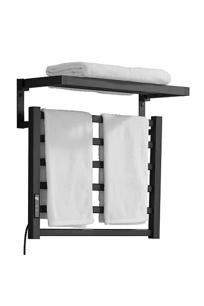 Rain Drop De la Robinetul Meu Radiator / Electric bathroom towel warmer with thermostat 60 W Low Consumption 55×58 cm, black