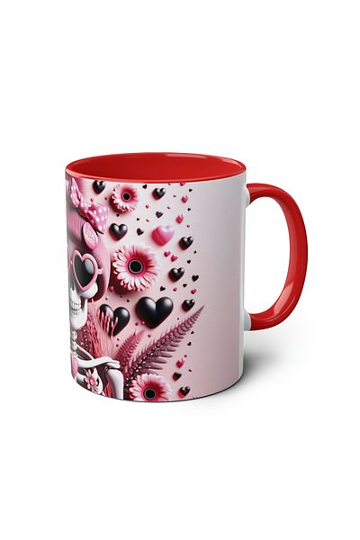 DUBLEMETRE Beret Skull Pattern Printed Mug
