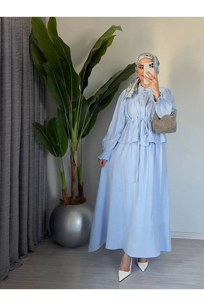 Molly Nelly Women's Muslin Summer Blouse Skirt Hijab Set