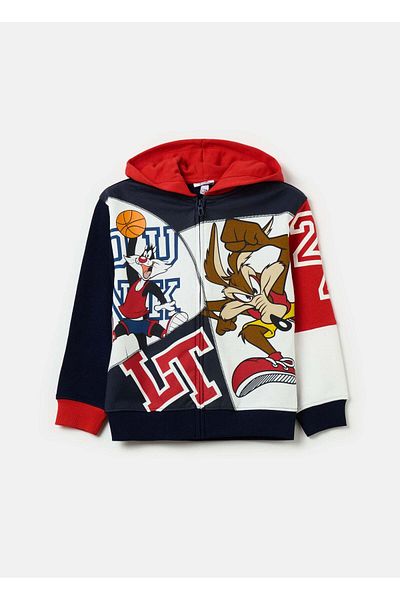 Ovs Sylvester The Cat And Bugs Bunny Full-Zip Sweatshirt With Hood