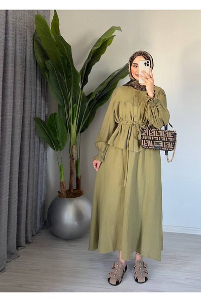 Molly Nelly Women's Muslin Summer Blouse Skirt Hijab Set