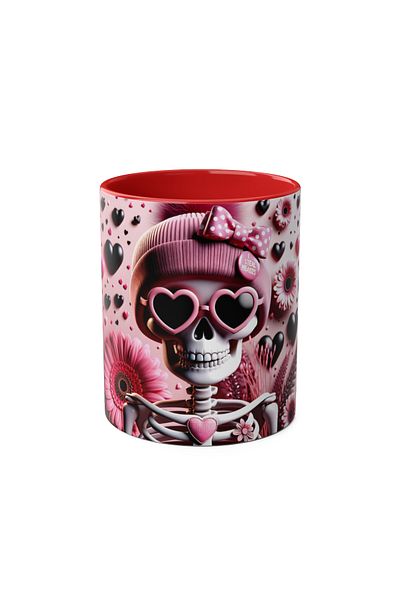 DUBLEMETRE Beret Skull Pattern Printed Mug