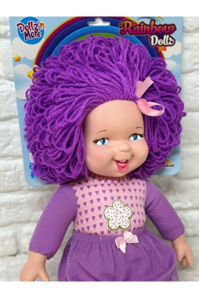Dollz'n More Gökkuşağı Bebekleri Lahana Bebek , Dolgu Bebek , Et Bebek 45 Cm (YENİ SEZON) Mor