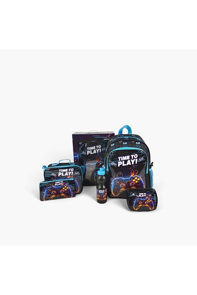 Royal Falcon 5-Piece Gamer Print 16-inch Backpack Set - 41x30x17 cms