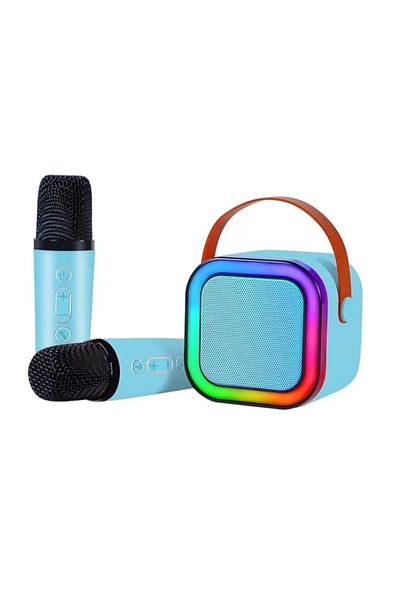 MOAWAVE Boxă cu 2 microfoane inteligente de karaoke pentru copii, boxă wireless, MOAWAVE™ albastră