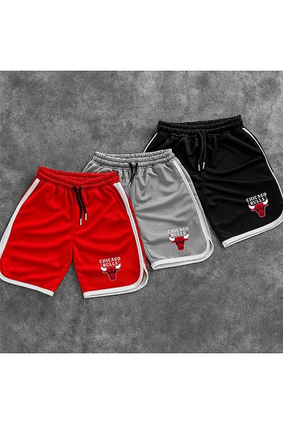 NEW TRENDY COLLECTİON New Season 3-Piece Printed Honeycomb Fabric Shorts Set Training Shorts Sports and Comfortable Daily Combination Unisex