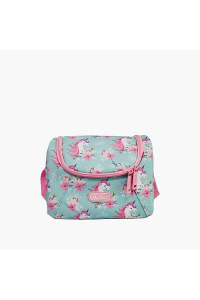 Roco Unicorn Print Lunch Bag with Adjustable Strap and Zip Closure