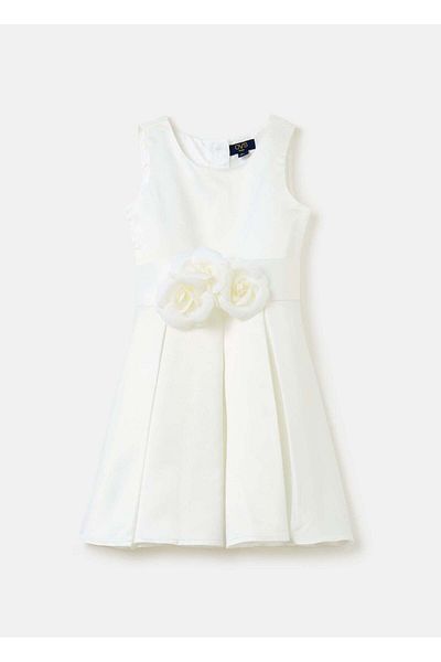 Ovs Sleeveless Dress In Satin With Flowers
