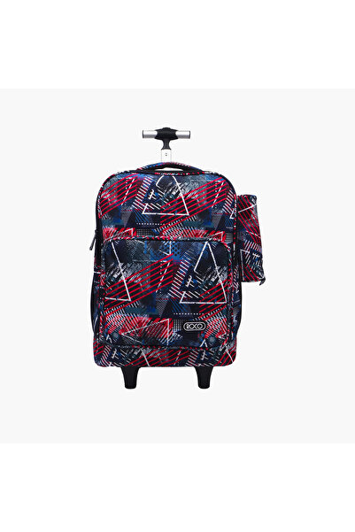 Roco Printed 15.6-inch Trolley Backpack with Retractable Handle and Pencil Po...