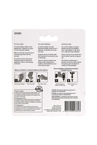 ACE 4-Piece Heavy-Duty Sturdy High-Quality Precision Screw-On Plastic Sliders Kit 5.1 cm