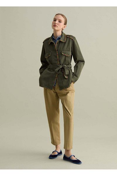 Ovs Shacket With Multicoloured Stitching