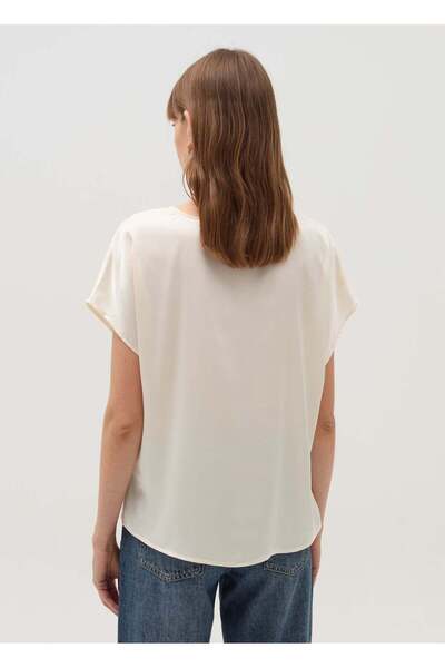 Ovs Satin Blouse With Kimono Sleeves