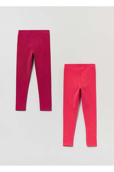 Ovs Girls 2 Pack Plain Leggings