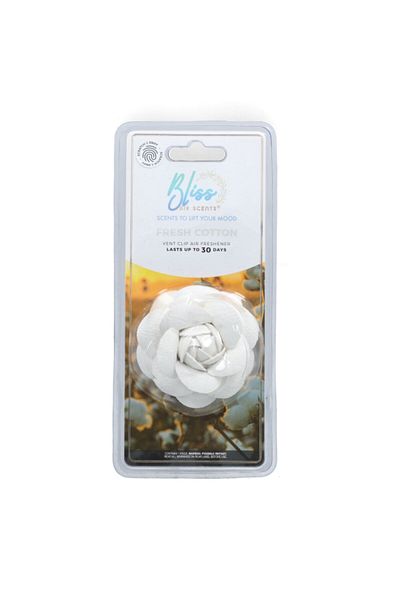 Bliss Air Scents 3D floral Design Fresh Cotton Scented Vent Clip Air Freshener