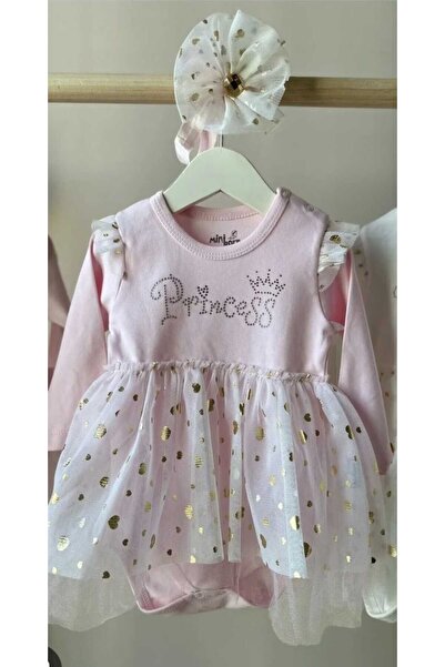 Miniborn Baby Princess Tüllü Kalpli Elbise
