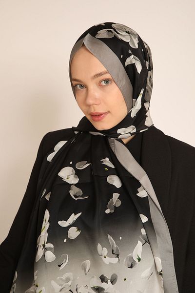 BERCHEM SCARF Akel Double Sided Garni Floral Patterned Soft Shawl