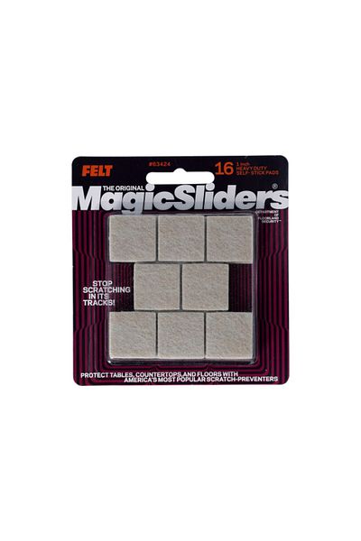 Magic Sliders 8-Piece Heavy Duty Self-Stick Square Felt Pads 1 Inch