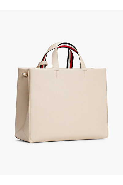 Tommy Hilfiger TH ESTABLISHED MED SHOPPER Kadın Bej Çanta AW0AW17508ACI