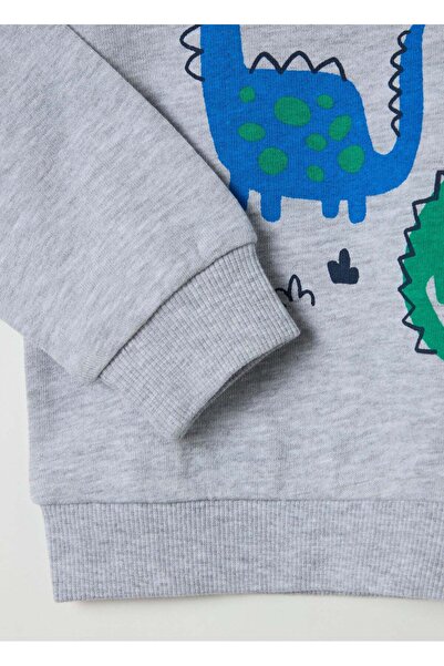 Ovs Sweatshirt With Round Neck And Dinosaurs Print