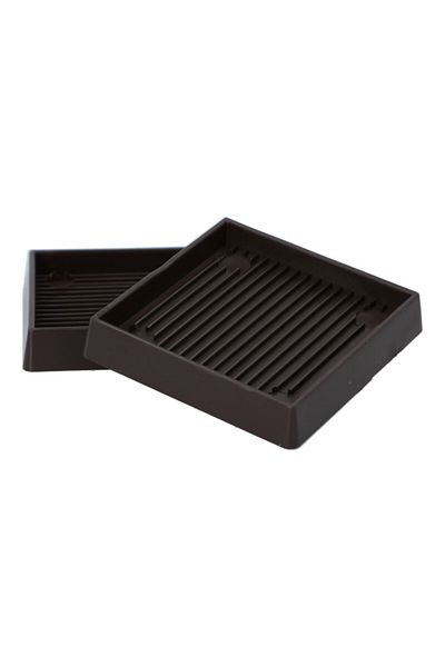 Magic Sliders 2-Piece Square Rubber Caster Cup 3 Inch