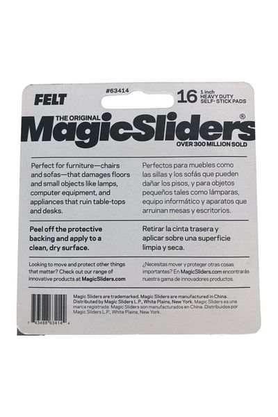 Magic Sliders 8-Piece Heavy Duty Self-Stick Square Felt Pads 1 Inch
