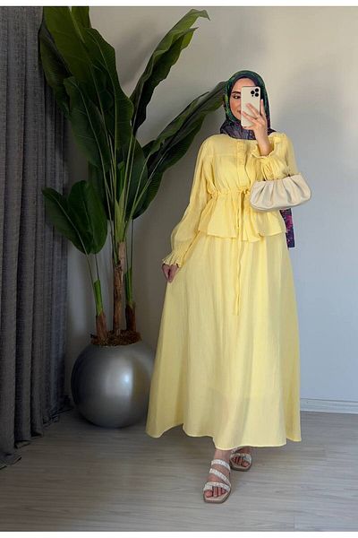 Molly Nelly Women's Muslin Summer Blouse Skirt Hijab Set