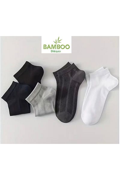 HANKARAYEL Мъжки ултракомфортни безшевни чорапи до глезена от бамбук, 5 чифта, устойчиви на пот